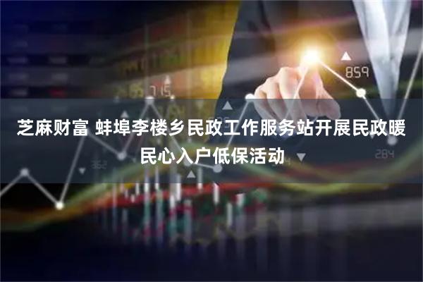 芝麻财富 蚌埠李楼乡民政工作服务站开展民政暖民心入户低保活动