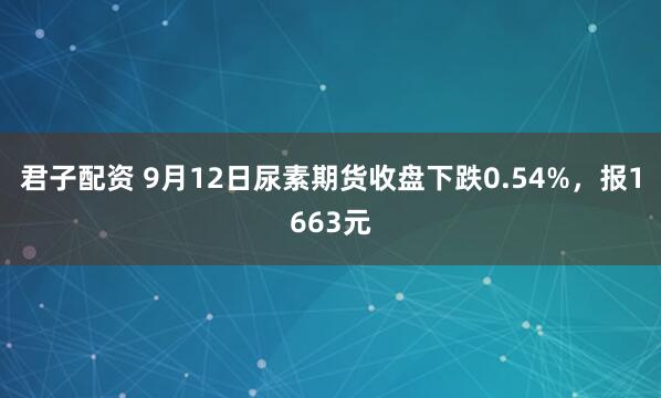 君子配资 9月12日尿素期货收盘下跌0.54%，报1663元