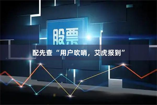 配先查 “用户吹哨，艾虎报到”