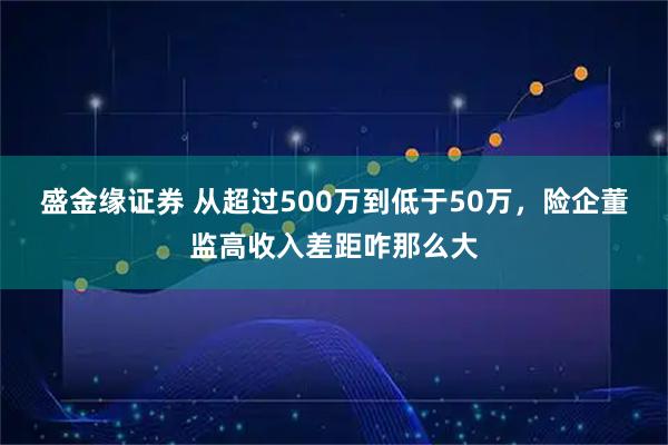 盛金缘证券 从超过500万到低于50万,险企董监高收入差距咋那么大