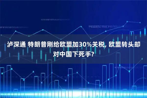 泸深通 特朗普刚给欧盟加30%关税, 欧盟转头却对中国下死手?
